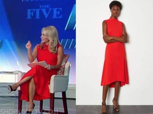 dana perino, red midi dress, the five
