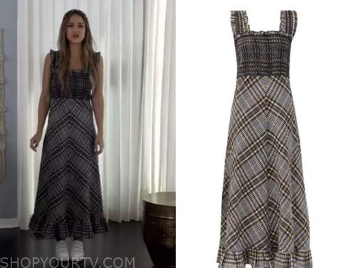 jessica alba, smocked check dress, drew barrymore show