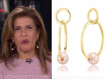 hoda kotb, the today show, pink pearl hoop earrings