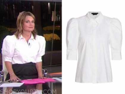 The Today Show: October 2020 Savannah Guthrie's White Button Down Puff ...