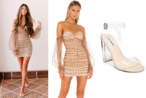 madison prewett, the bachelor, dot dress, clear heels