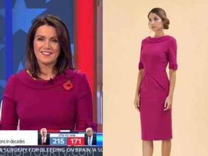 Good Morning Britain: November 2020 Susanna Reid's Pink Bow Sleeve Roll ...