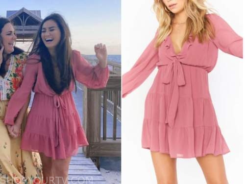 caila quinn, the bachelor, pink long sleeve dress