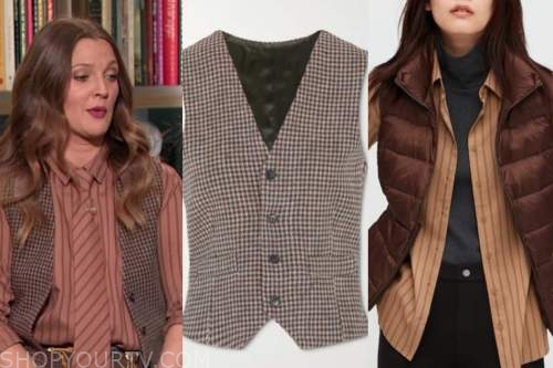 drew barrymore, drew barrymore show, vest, striped shirt