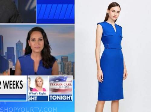 emily compagno, the five, blue dress