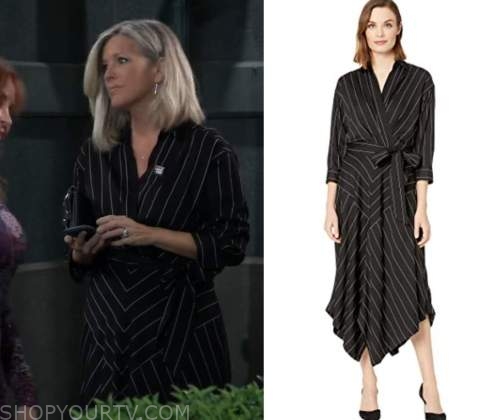 General Hospital: November 2020 Carly's Black Striped Dress | Shop Your TV
