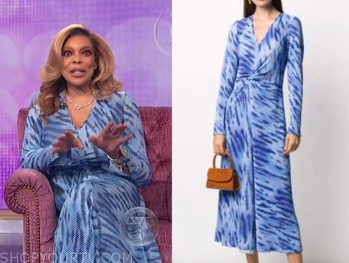 wendy williams, the wendy williams show, blue tie dye dress