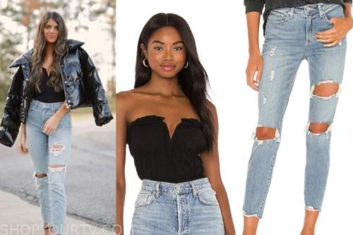 the bachelor, madison prewett, black bodysuit top, ripped jeans