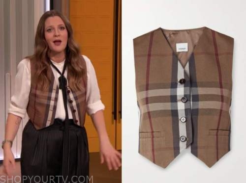 drew barrymore, drew barrymore show, plaid vest