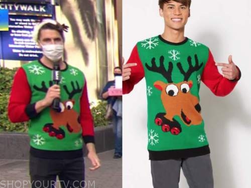 scott tweedie, E! news, daily pop, reindeer sweater