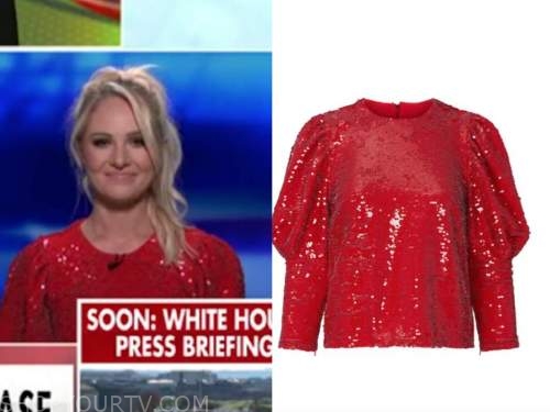 tomi lahren, red sequin puff sleeve top, outnumbered