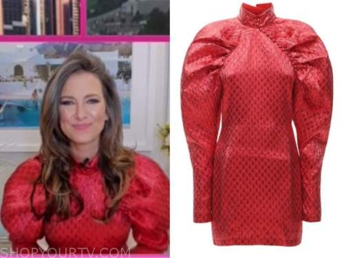 nikki novak, the today show, red puff sleeve dress