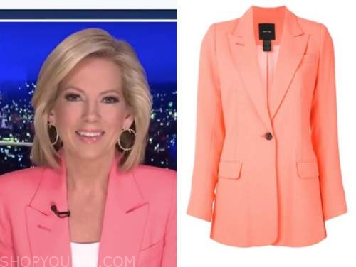 shannon bream, fox news at night, coral orange blazer