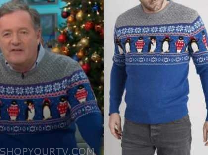piers morgan, good morning britain, penguin jumper