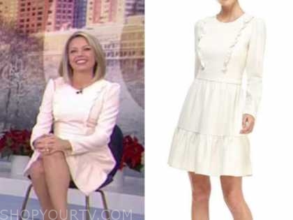 The Today Show: December 2020 Dylan Dreyer's Ivory Ruffle Flare Dress ...