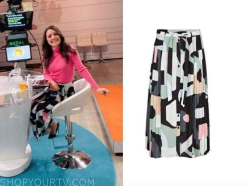 laura tobin, abstract printed midi skirt, good morning britain
