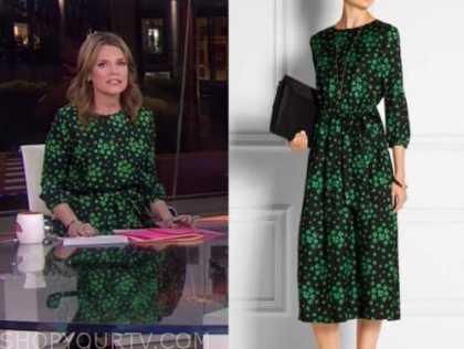 The Today Show: January 2021 Savannah Guthrie's Black and Green Floral ...