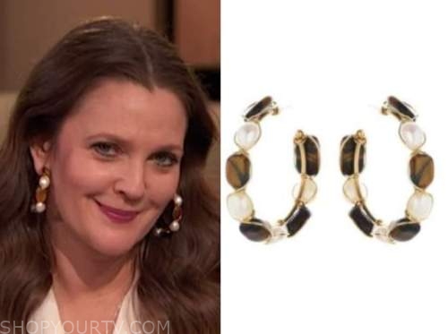 drew barrymore, drew barrymore show, hoop earrings