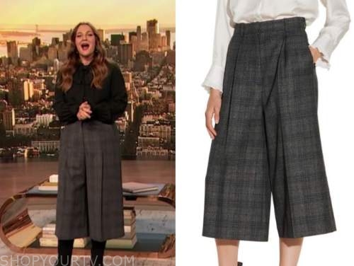 drew barrymore, drew barrymore show, plaid culottes