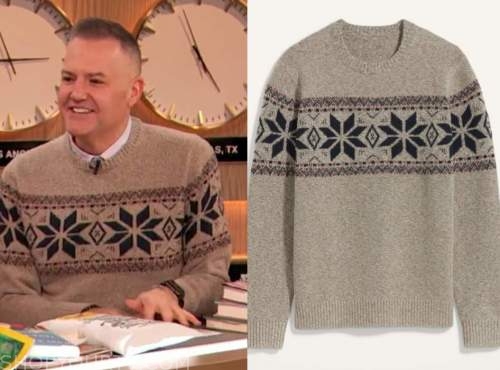 drew barrymore show, ross mathews, fair isle sweater