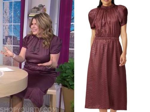 jenna bush hager, the today show, burgundy midi dress
