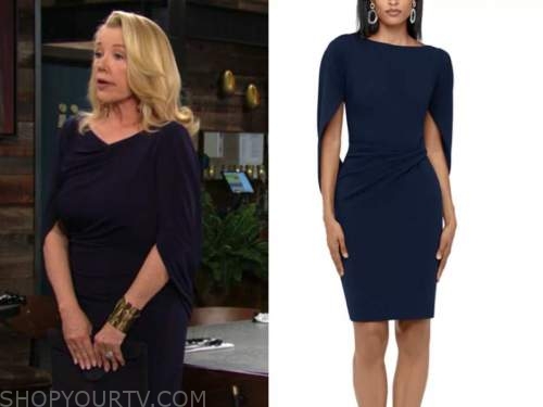 The Young and the Restless: January 2021 Nikki Newman's Navy Blue Cape ...