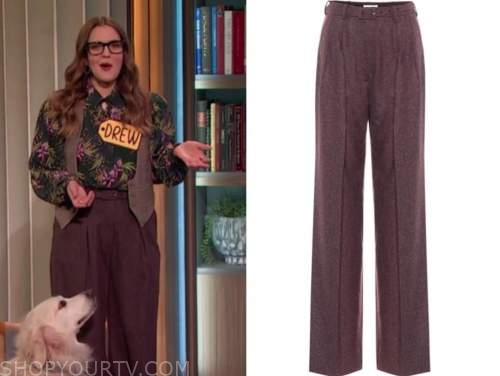 drew barrymore, drew barrymore show, purple belted pants