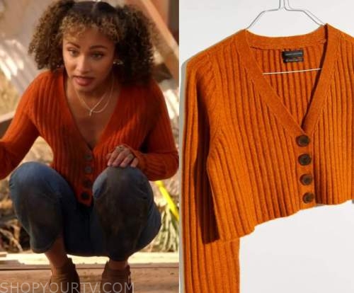 9-1-1: Season 4 Episode 2 Katie's Orange Cropped Cardigan | Shop Your TV