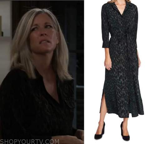 General Hospital: January 2021 Carly's Black Leopard Print Shirt Dress ...