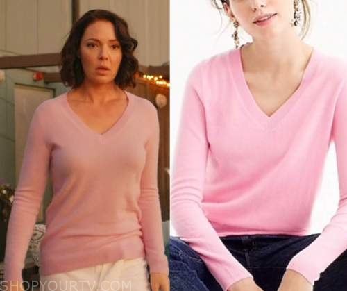 Firefly Lane: Season 1 Episode 1 Tully's Pink V Neck Sweater | Shop Your TV