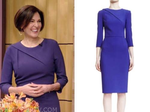 dr. doris day, purple quarter sleeve sheath dress, live with kelly and ryan