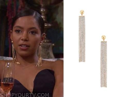 bri springs, the bachelor, rhinestone fringe earrings