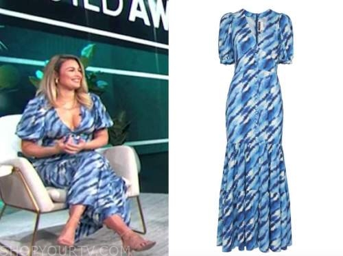 carissa culiner, E! news, daily pop, blue tie dye maxi dress