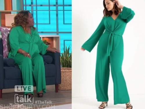 The Talk: February 2021 Sheryl Underwood's Green Knot Jumpsuit | Shop ...