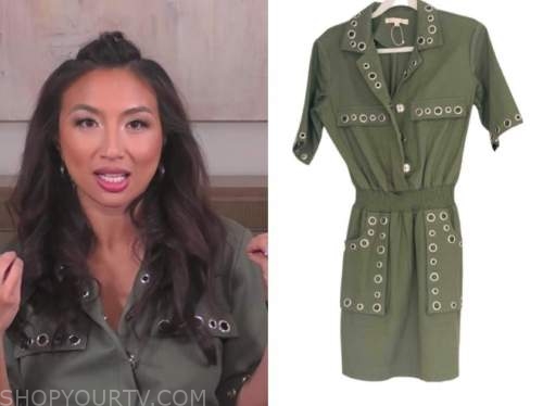 The Real: February 2021 Jeannie Mai's Green Grommet Dress | Shop Your TV