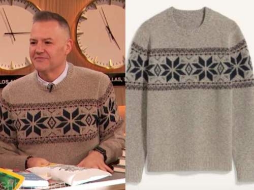 ross mathews, drew barrymore show, fair isle sweater