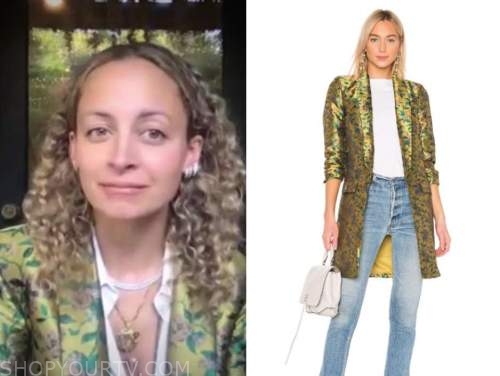 nicole richie, drew barrymore show, jacquard jacket