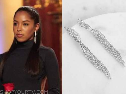 bri springs, the bachelor, rhinestone twisted earrings