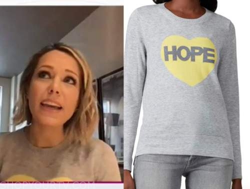 The Today Show: February 2021 Dylan Dreyer's Grey and Yellow Heart Hope ...