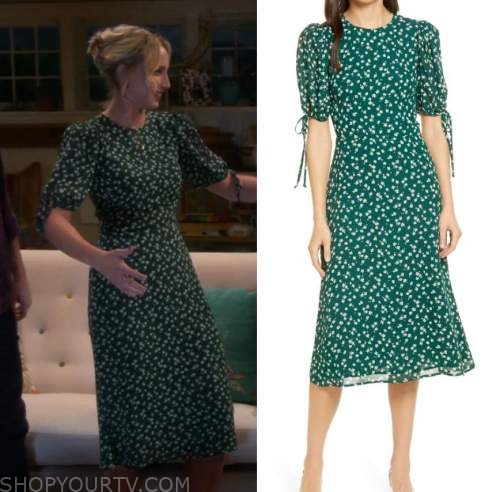 Last Man Standing: Season 9 Episode 10 Mandy's Green Floral Tie Sleeve ...