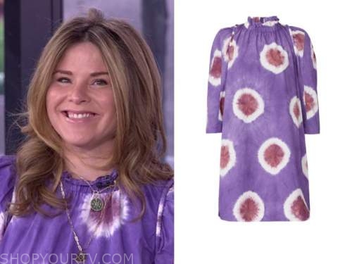 jenna bush hager, the today show, purple tie dye dress