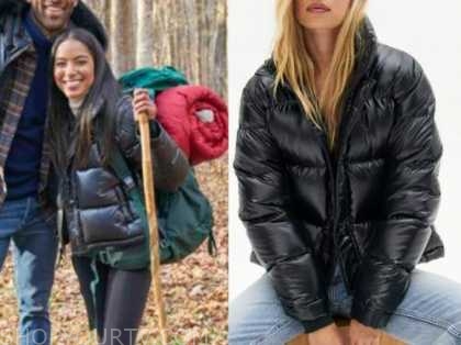 bri springs, the bachelor, black shiny puffer jacket, overnight dates