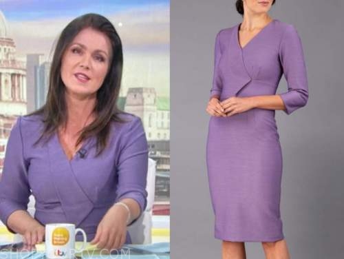 susanna reid, good morning britain, purple pencil dress