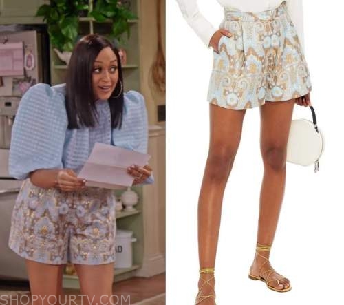 Family Reunion: Season 2 Episode 6 Cocoa's Metallic Jacquard Shorts ...