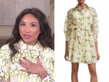 The Real: April 2021 Jeannie Mai's Yellow and White Floral Organza ...
