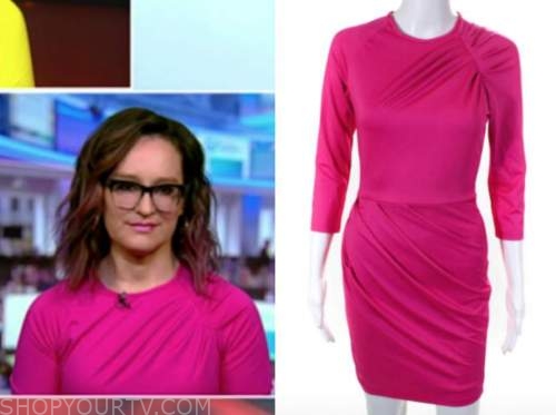 kennedy, fox news, pink ruched dress
