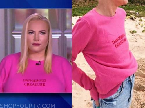 meghan mccain, the view, pink dangerous creature sweater