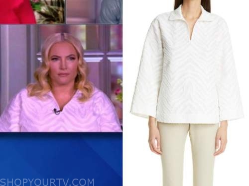 meghan mccain, the view, white zebra tunic top