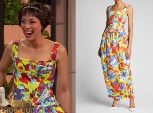 chef pilar valdes, drew barrymore show, yellow floral dress