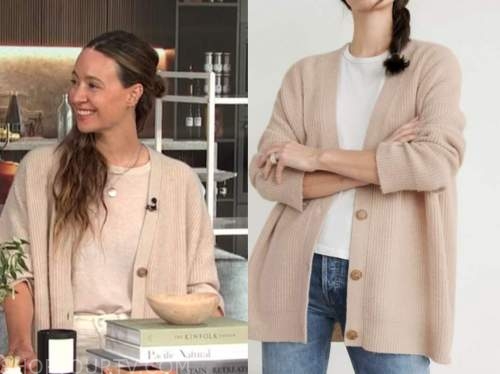 jenni kayne, E! news, daily pop, beige cashmere cardigan sweater